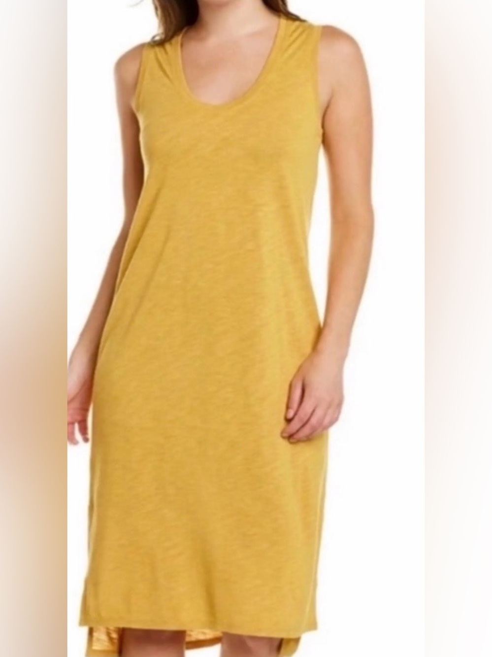 Madewell Sleeveless Yellow Tank Midi Dress